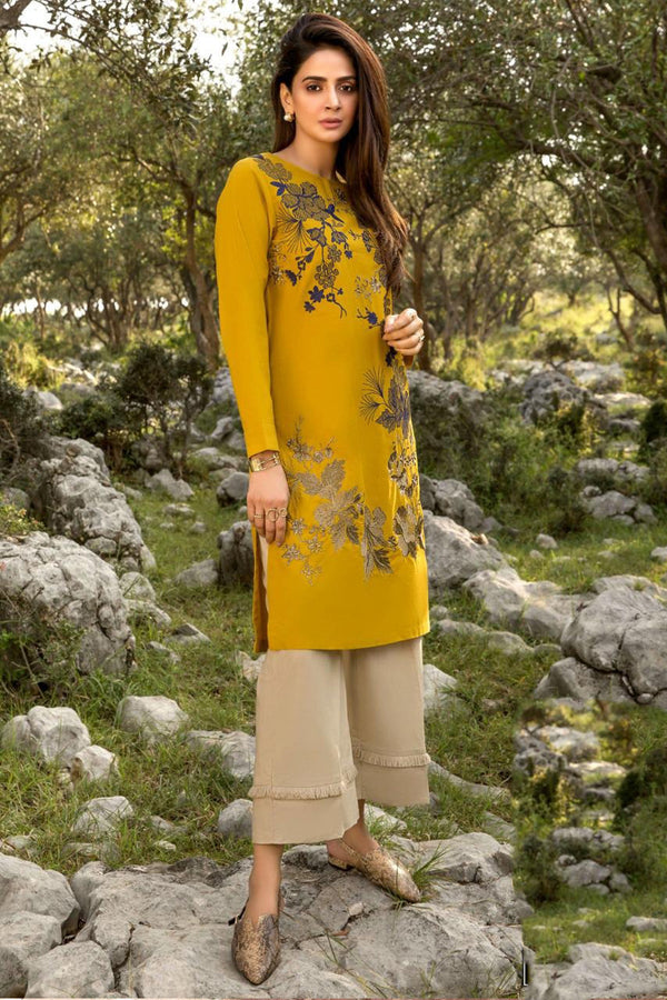 Limlight Mustard Fully Embroidered Lawn 2Pc-Ga1713