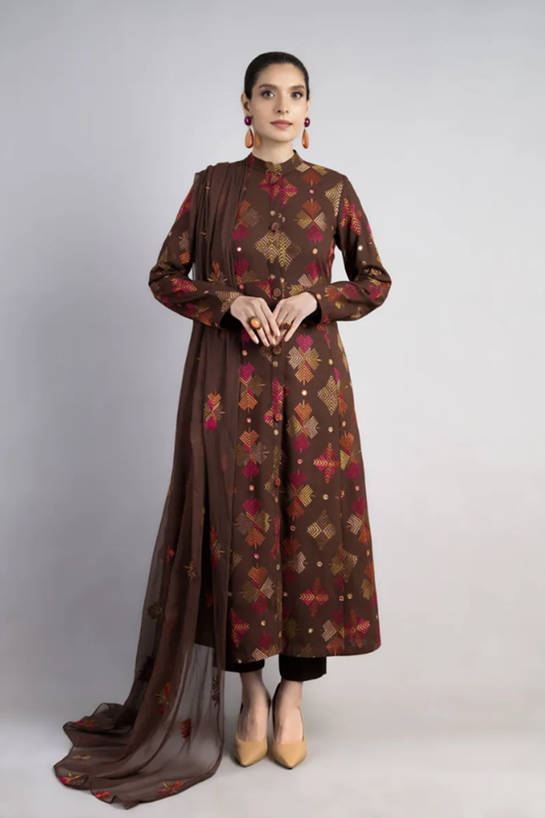 Bareeze Embroidered Lawn 3pc with Embroidered Crinkle Chiffon Dupatta- GA2033
