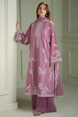 Cross Stitch 3PC Embroidered Lawn with Embroiderd Slub Net Dupatta - GA2216