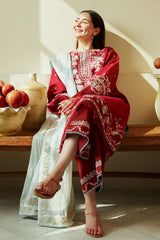 Zara Shahjahan 3Pc Luxury Embroidered Lawn with Embroidered Slub Net Dupatta - GA1870