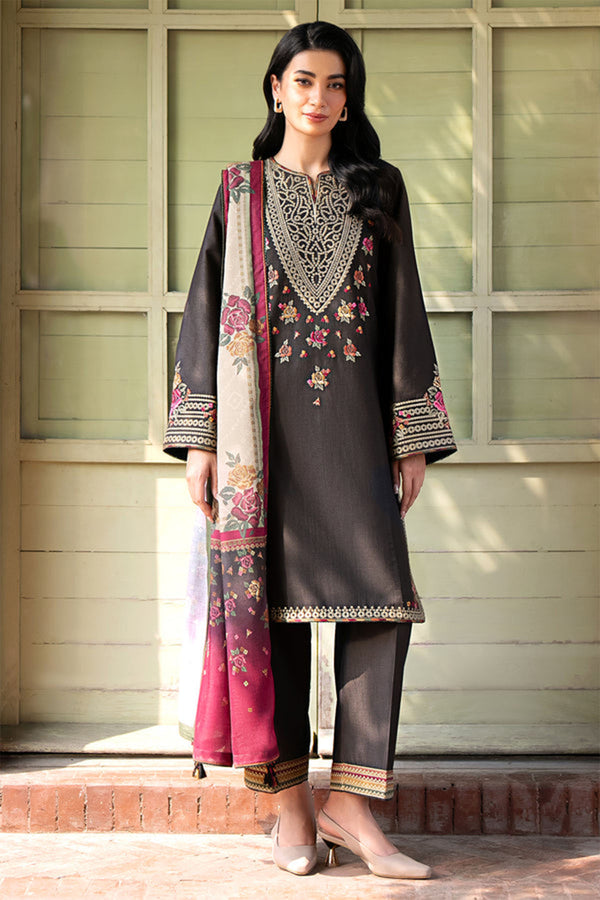 Jazmin Embroidered Dhanak 3pc with Whool Shawal- GA1969