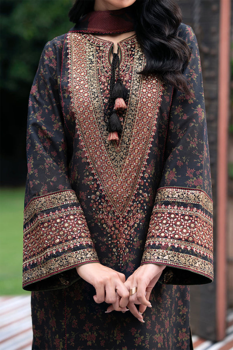 Jazmin Embroidered Khaader 3pc with Whool Shawal- GA1970