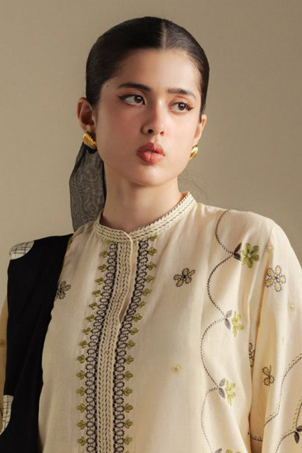 Zarashah Jahan Embroidered Dhanak 3pc with Printed Shawl- GA2129