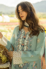 Mushq Embroidered Lawn 3pc with Silk Dupatta- GA2192