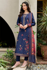 Jazmin Embroidered Dhanak 3pc with Whool Shawal- GA1971