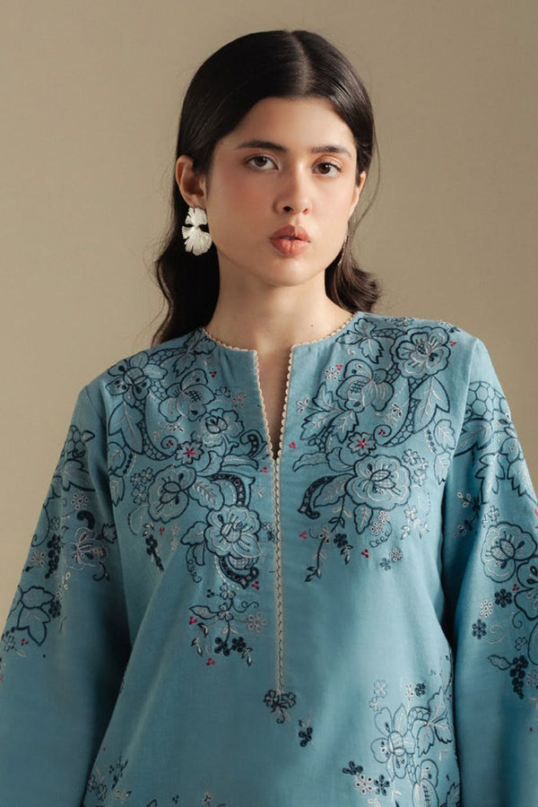 Zarashah Jahan Embroidered Dhanak 3pc with Printed Shawl- GA2128