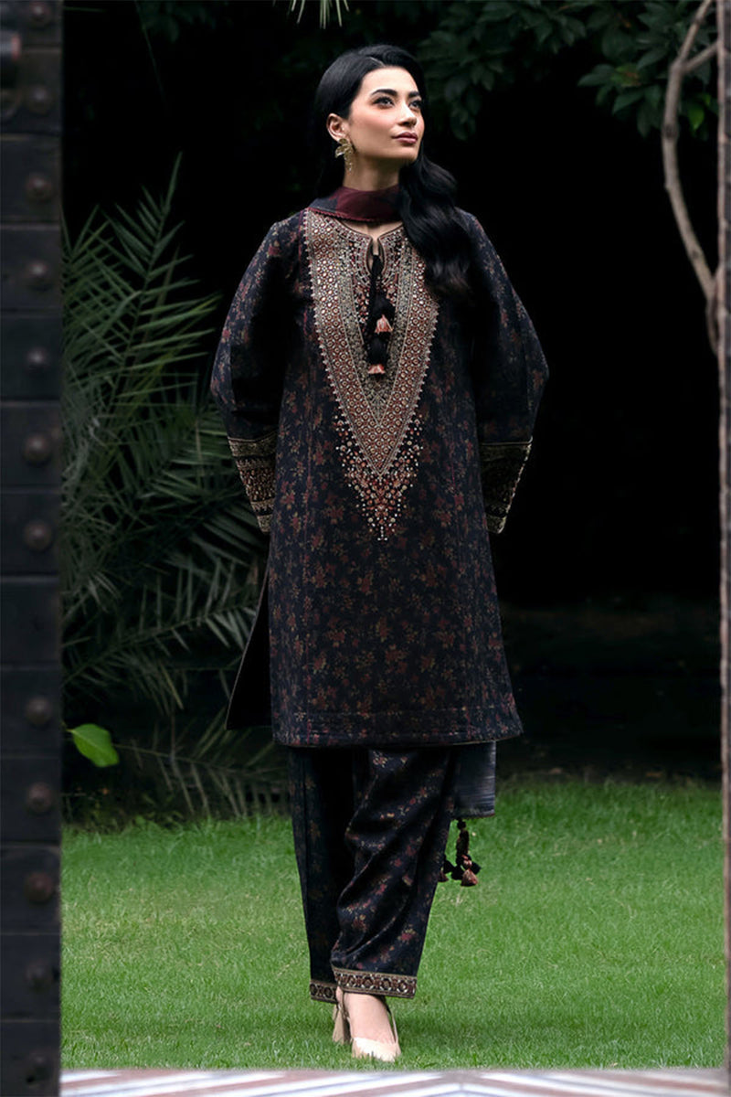 Jazmin Embroidered Khaader 3pc with Whool Shawal- GA1970