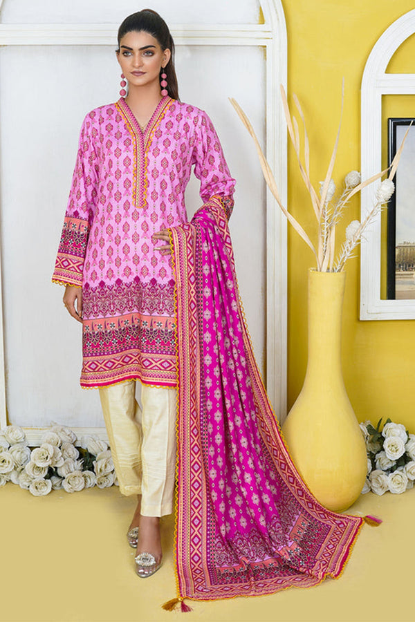 Zooj Mandana Printed Slub Linen 3pc-GA1931