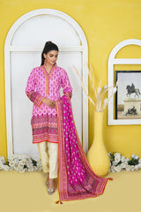 Zooj Mandana Printed Slub Linen 3pc-GA1931