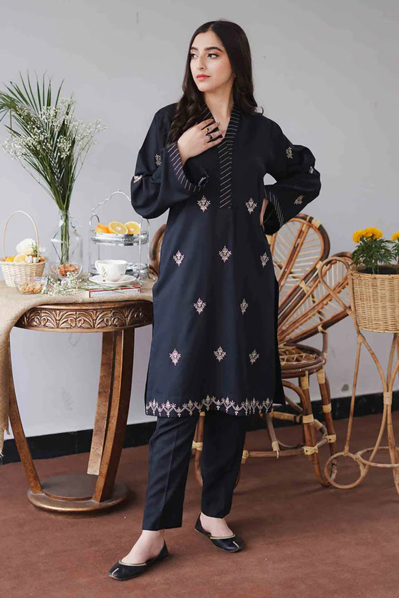 Aisling 3PC Embroidered Dhanak with Embroidered Dhanak Shawl - GA1760