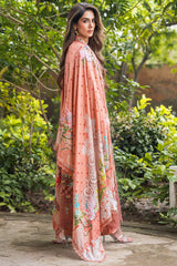 Asifa Nabeel Embroidered Lawn 3pc with Chiffon Dupatta- GA2186
