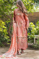 Asifa Nabeel Embroidered Lawn 3pc with Chiffon Dupatta- GA2186