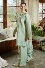 Zara Shahjahan Embroidered Lawn 3pc with Printed Slub Net Dupatta- GA1908