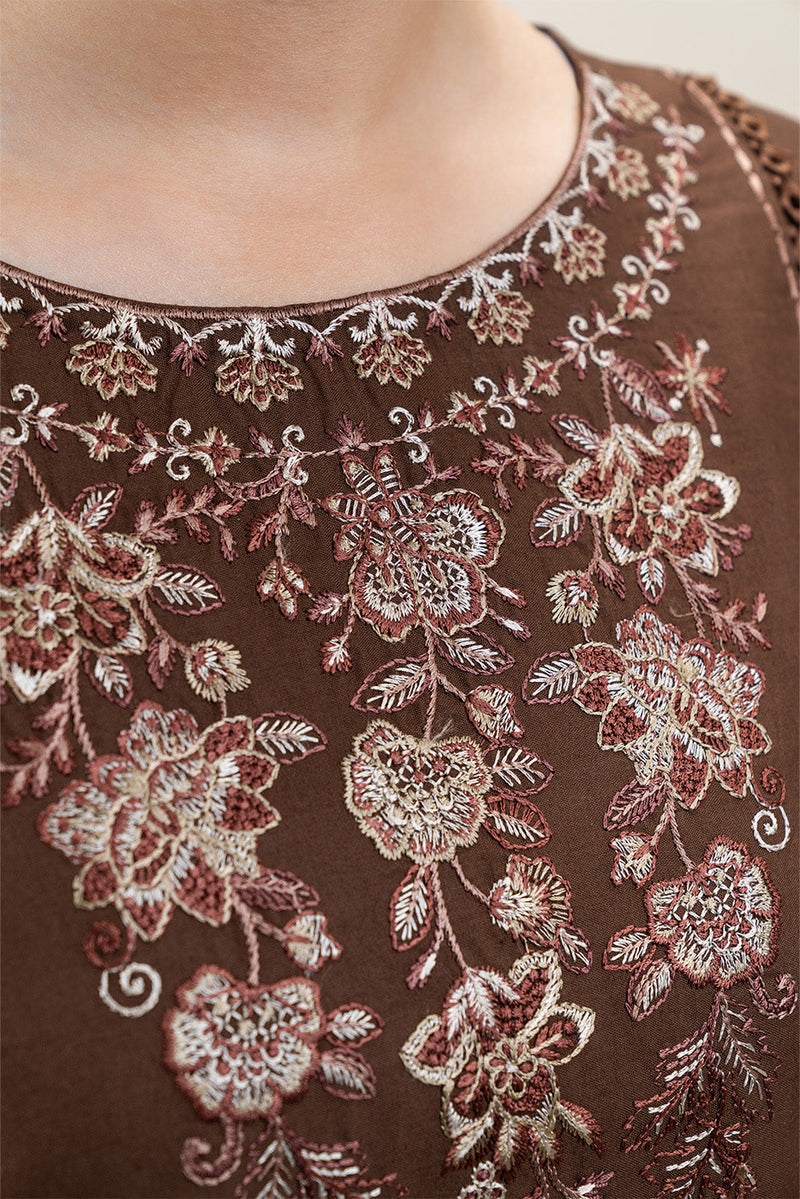 Sapphire 3PC Embroidered karandi Suit with Embroidered Shwal -GA2072