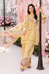 MariaB Printed Lawn 3pc with Printed Voil Dupatta- GA2174
