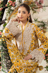 MariaB Printed Lawn 3pc with Printed Voil Dupatta- GA2177