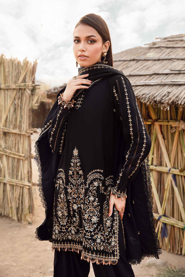 Maria B 3PC Embroidered karandi Suit with Embroidered Shawal -GA2082