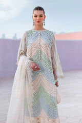 MariaB Multi Chickenkari Heavy Embroidered Lawn 3pc with Printed Slubnet Dupatta- GA2277