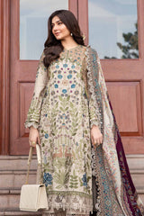 MariaB 3PC Embroidered Lawn with Silk Dupatta - GA2226