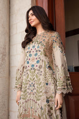 MariaB 3PC Embroidered Lawn with Silk Dupatta - GA2226