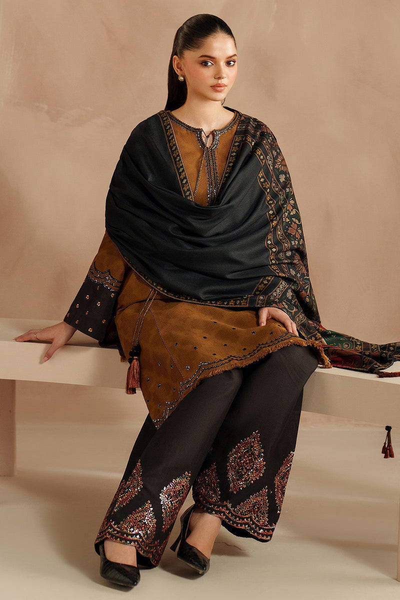 Jazmin Embroidered Dhanak 3pc with Printed Shawal- GA2132