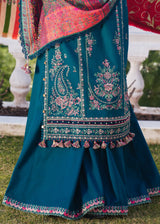 Hussain Rehar 3PC Embroidered karandi Suit with Printed Shawal -GA2069