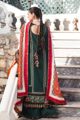 Hussain Rehar  3PC Embroidered karandi Suit with Printed Shawal -GA2065