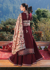 Hussain Rehar 3PC Embroidered karandi Suit with Printed Shawal -GA2066
