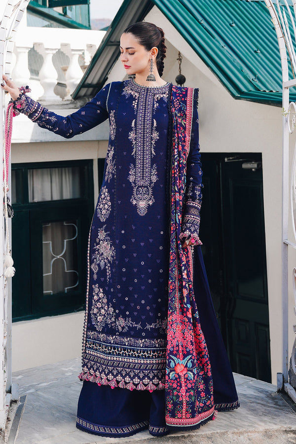 Hussain Rehar 3PC Embroidered karandi Suit with Printed Shawal -GA2067