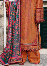 Hussain Rehar 3PC Embroidered karandi Suit with Printed Shawal -GA2068