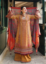 Hussain Rehar 3PC Embroidered karandi Suit with Printed Shawal -GA2070