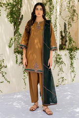 Jazmin 3PC Embroidered Karandi Suit with Printed whool shawal-GA2111