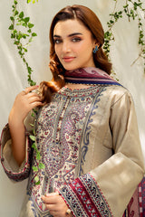 Jazmin 3PC Embroidered Karandi Suit with Printed whool shawal-GA2108