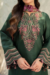 Jazmin 3PC Embroidered Karandi Suit with Printed whool shawal-GA2107