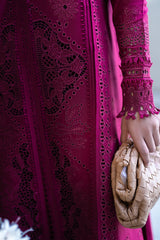 Qalamkar Embroidered Lawn 3pc with Embroidered Slub Net dupatta-GA2022