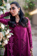 Qalamkar Embroidered Lawn 3pc with Embroidered Slub Net dupatta-GA2022