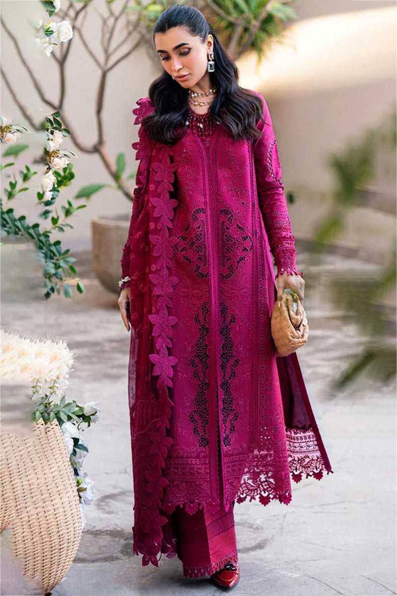 Qalamkar Embroidered Lawn 3pc with Embroidered Slub Net dupatta-GA2022
