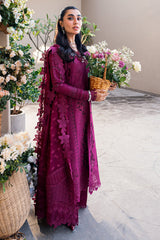 Qalamkar Embroidered Lawn 3pc with Embroidered Slub Net dupatta-GA2022