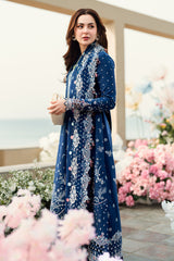 Qalamkar Embroidered Lawn 3pc with Embroidered Slub Net dupatta-GA2016