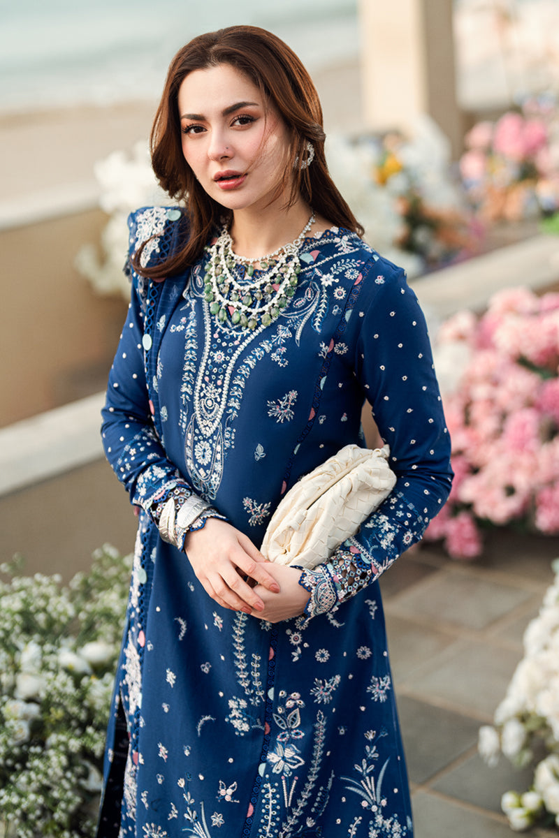Qalamkar Embroidered Lawn 3pc with Embroidered Slub Net dupatta-GA2016