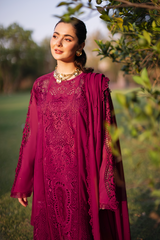 Manara Embroidered Lawn 3pc with Embroidered Dupatta- GA2242