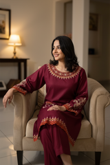 Zooj Yashal Embroidered Dhanak 2pc- GA1960