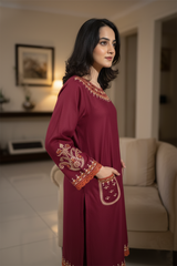 Zooj Yashal Embroidered Dhanak 2pc- GA1960