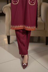 Zooj Yashal Embroidered Dhanak 2pc- GA1960