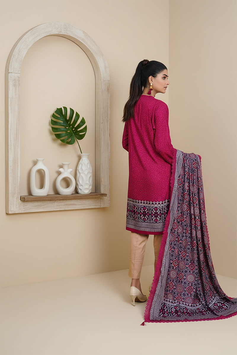 Zooj Katayoun Printed Slub Linen 3pc-GA1937