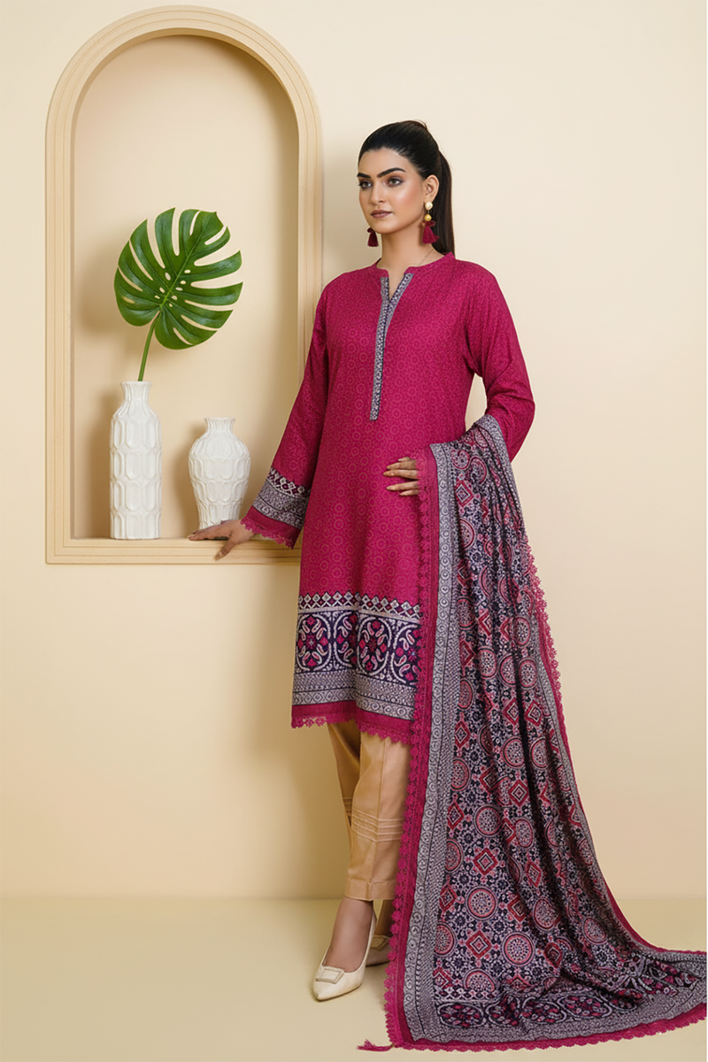 Zooj Katayoun Printed Slub Linen 3pc-GA1937