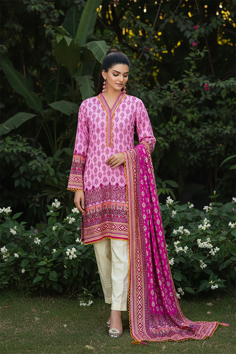 Zooj Mandana Printed Slub Linen 3pc-GA1931