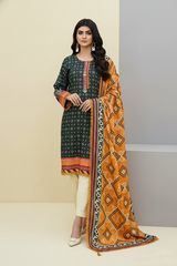 Zooj Taraneh Printed Slub Linen 3Pc-GA1925