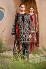 Maria B Embroidered Khaader 3pc with Printed Shawal- GA2135