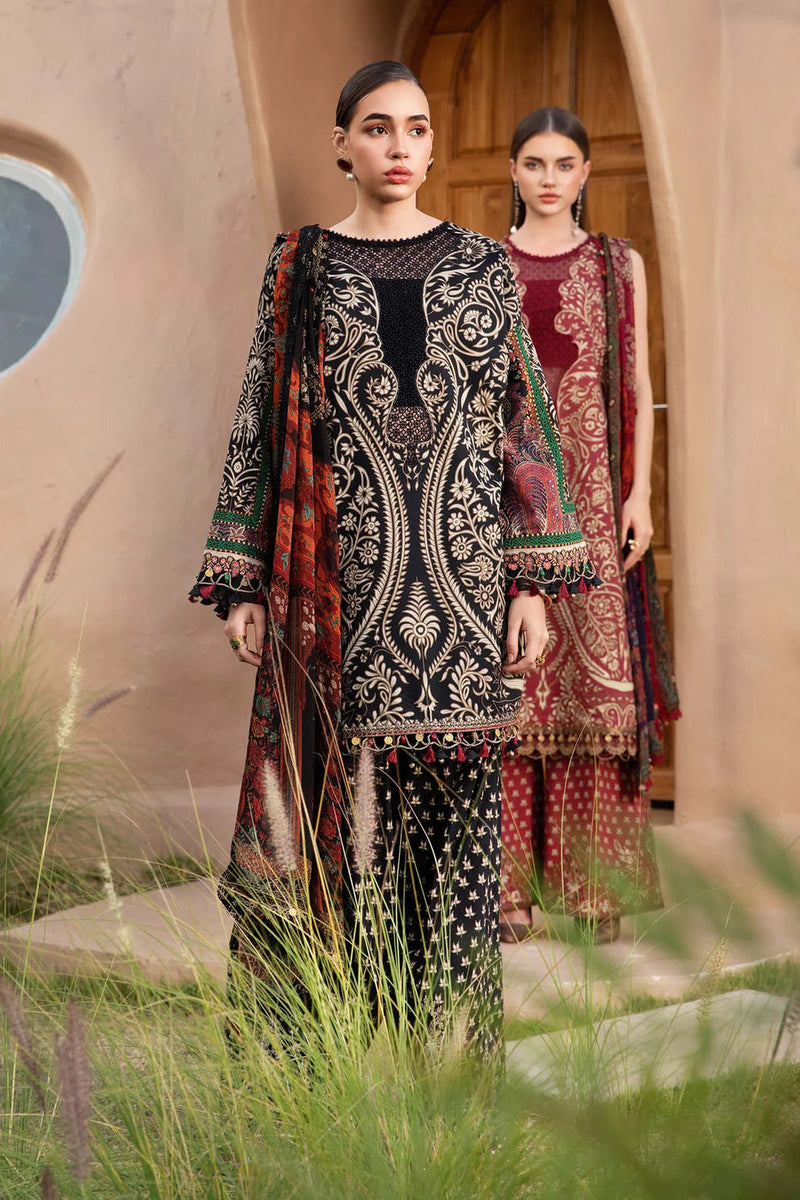 Maria B Embroidered Khaader 3pc with Printed Shawal- GA2135